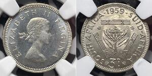 3 Penny Sudáfrica (1910 - ) Plata Isabel II (1926-2022)