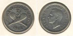 3 Penny Neuseeland Silber Georg VI (1895-1952)