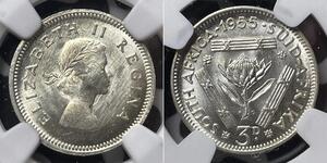 3 Penny Südafrika (1910 - ) Silber Elizabeth II (1926-2022)