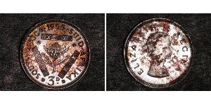 3 Penny Südafrika (1910 - ) Silber Elizabeth II (1926-2022)