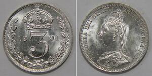 3 Penny Vereinigtes Königreich Silber 