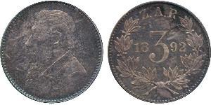3 Penny South Africa (1910 - ) Silver Paul Kruger (1825 - 1904)