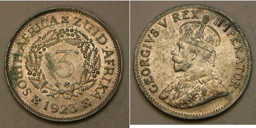 3 Penny South Africa (1910 - ) Silver George V of the United Kingdom (1865-1936)