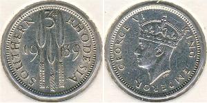 3 Penny Southern Rhodesia (1923-1980) Silver George VI (1895-1952)