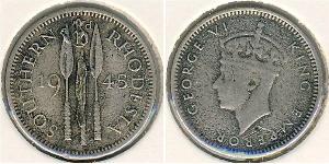 3 Penny Southern Rhodesia (1923-1980) Silver George VI (1895-1952)