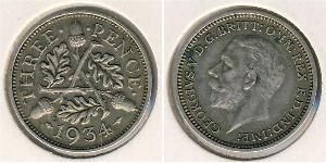 3 Penny United Kingdom (1922-) Silver George V of the United Kingdom (1865-1936)
