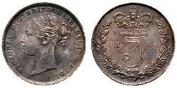 3 Penny United Kingdom of Great Britain and Ireland (1801-1922) Silver Victoria (1819 - 1901)