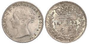 3 Penny United Kingdom of Great Britain and Ireland (1801-1922) Silver Victoria (1819 - 1901)