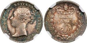 3 Penny United Kingdom of Great Britain and Ireland (1801-1922) Silver Victoria (1819 - 1901)