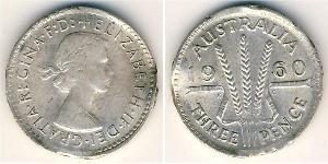 3 Penny Australien (1939 - )  Elizabeth II (1926-2022)