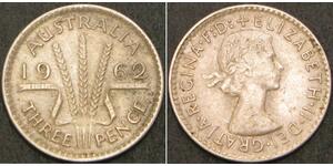 3 Penny Australien (1939 - )  Elizabeth II (1926-2022)