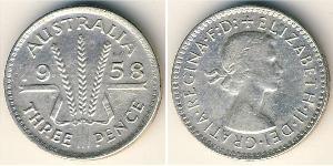 3 Penny Australien (1939 - )  Elizabeth II (1926-2022)