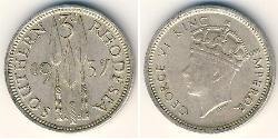 3 Penny 南羅德西亞 銀 乔治六世 (1895-1952)