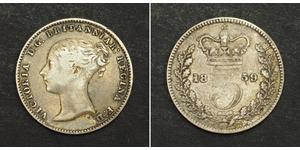 3 Penny 大不列颠及爱尔兰联合王国 (1801 - 1922) 銀 维多利亚 (英国君主)