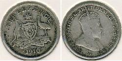 3 Penny 澳大利亚 銀 爱德华七世 (1841-1910)