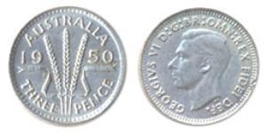 3 Penny 澳大利亚 銀 乔治六世 (1895-1952)