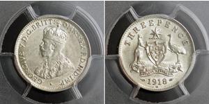 3 Penny 澳大利亚 銀 乔治五世  (1865-1936)