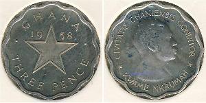 3 Penny Ghana (1957 - ) 銅/镍 