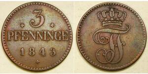 3 Pfennig States of Germany Cobre 