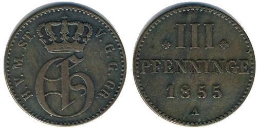 3 Pfennig States of Germany Cobre 