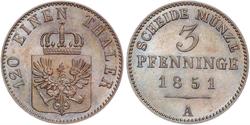 3 Pfennig Kingdom of Prussia (1701-1918) Copper 