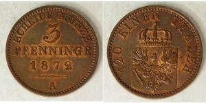 3 Pfennig Kingdom of Prussia (1701-1918) Copper 