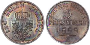 3 Pfennig Kingdom of Prussia (1701-1918) Copper 