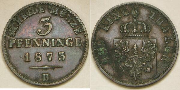 3 Pfennig Kingdom of Prussia (1701-1918) Copper 