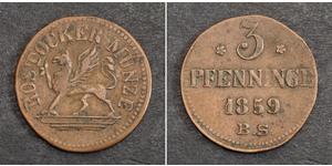 3 Pfennig States of Germany Kupfer 