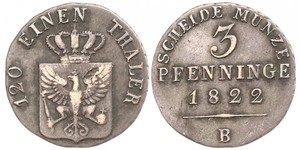 3 Pfennig Regno di Prussia (1701-1918) Rame 