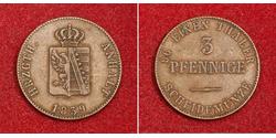 3 Pfennig Anhalt-Bernburg (1603 - 1863) Silber Alexander Carl ,Anhalt-Bernburg (1805 – 1863)