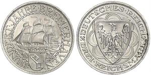 3 Reichsmark République de Weimar (1918-1933) Argent 