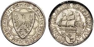 3 Reichsmark République de Weimar (1918-1933) Argent 