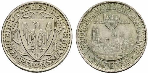 3 Reichsmark République de Weimar (1918-1933) Argent 