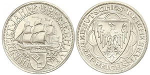 3 Reichsmark Repubblica di Weimar (1918-1933) Argento 