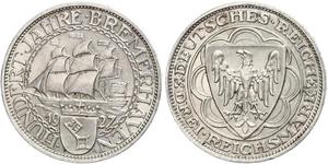3 Reichsmark Repubblica di Weimar (1918-1933) Argento 