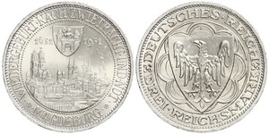 3 Reichsmark Repubblica di Weimar (1918-1933) Argento 