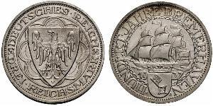 3 Reichsmark Repubblica di Weimar (1918-1933) Argento 
