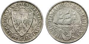 3 Reichsmark Repubblica di Weimar (1918-1933) Argento 