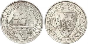 3 Reichsmark Repubblica di Weimar (1918-1933) Argento 