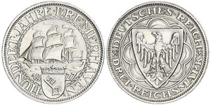 3 Reichsmark República de Weimar (1918-1933) Plata 