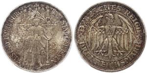 3 Reichsmark República de Weimar (1918-1933) Plata 