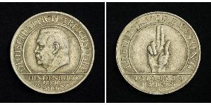 3 Reichsmark República de Weimar (1918-1933) Plata Paul von Hindenburg