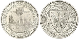 3 Reichsmark República de Weimar (1918-1933) Plata 