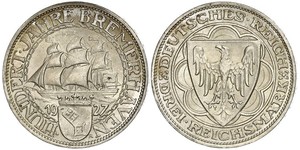3 Reichsmark República de Weimar (1918-1933) Plata 