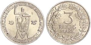 3 Reichsmark República de Weimar (1918-1933) Plata 