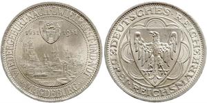 3 Reichsmark República de Weimar (1918-1933) Plata 