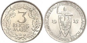 3 Reichsmark Weimarer Republik (1918-1933) Silber 