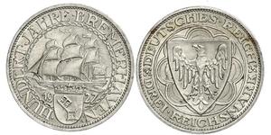 3 Reichsmark Weimarer Republik (1918-1933) Silber 