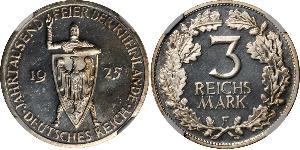 3 Reichsmark Weimarer Republik (1918-1933) Silber 